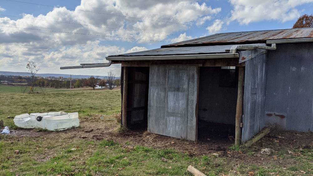 Barn with gutter attached
