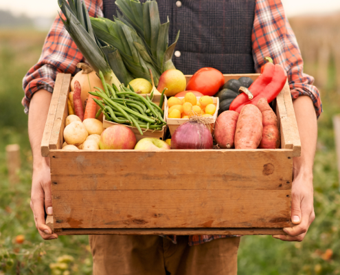 A box of local foods