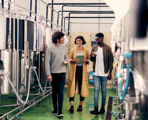 People touring brewery People touring brewery